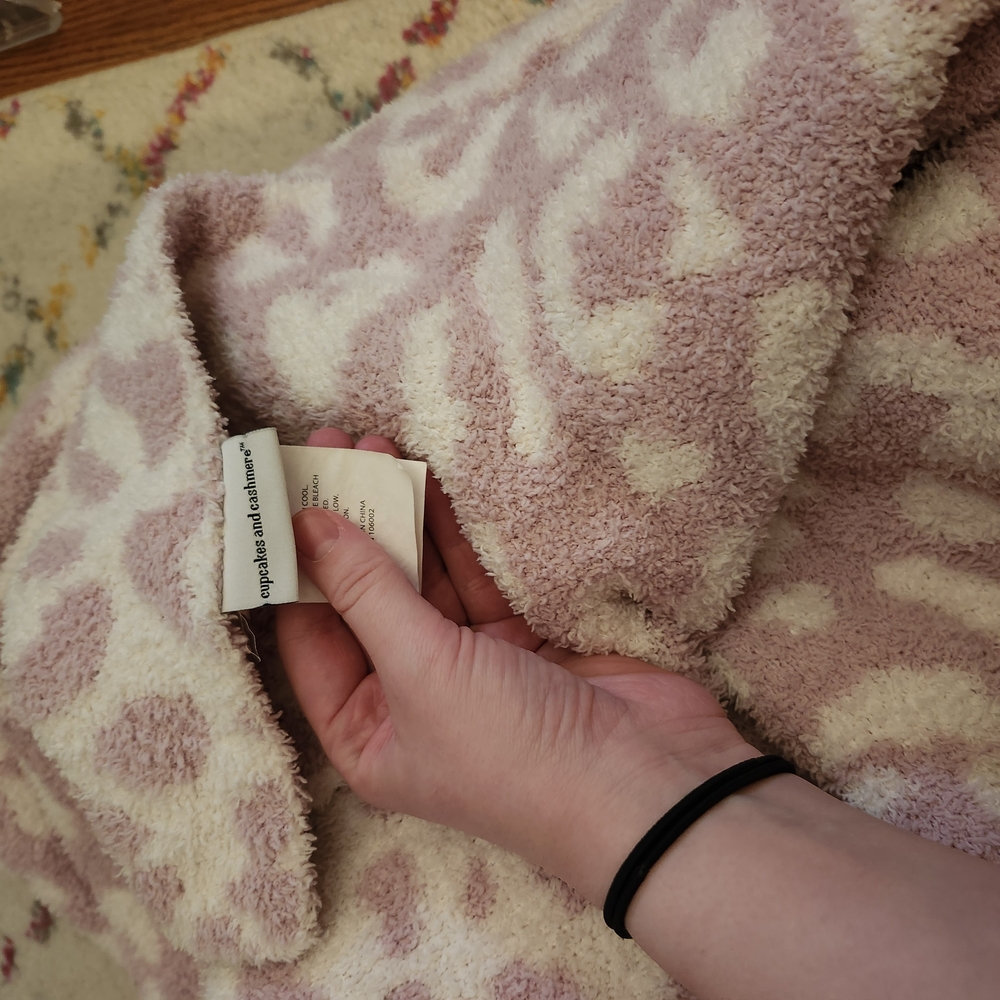 Cupcakes & Cashmere Cozy Purple and Cream Throw Blanket